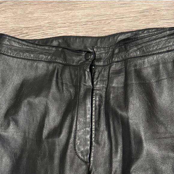 Classiques Entier Vintage Black Real Genuine Leather Pants 14 Straight Leg Edgy - Picture 3 of 8